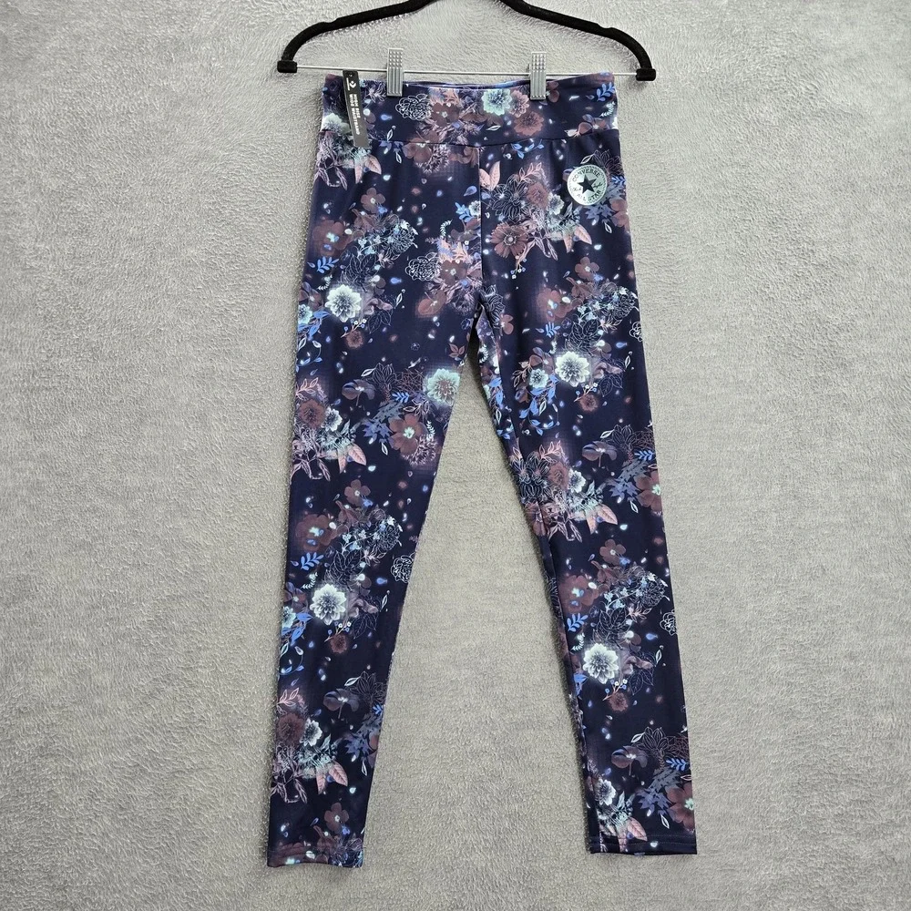 Converse Girl Activewear‎ Pants L Navy Floral Yoga Legging 24